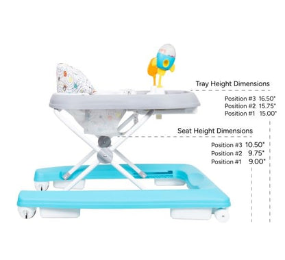 Smart Steps Trend Activity Walker and Entertainer with Removeable Toys, Large Tray, Cup Holder, Adjustable Height and Flat Fold Frame for Storage, Ages 6 Months +, Orbits Rose