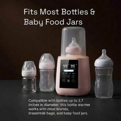Baby Bottle Warmer, 3-in-1 Milk Warmer, Defrosts Frozen Breastmilk, LED Display, Night Light, Steam Sterilizer, Adjustable Temp, Perfect for Formula, Food Jars, Newborn Gift (White)