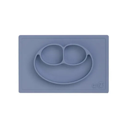 ezpz Mini Mat (Blush) - 6 -12 Months+ - 100% Silicone Suction Placemat + Divided Plate with Three Compartments - Supports Baby-Led Weaning - Designed for Highchair, Table, and Travel
