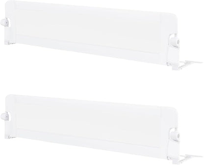 HONEY JOY Bed Rail for Toddlers, Extra Long, Foldable Portable Swing Down Safety Bed Guard Rail, Toddler Bed Rails for Crib, King Queen Full Twin Size Bed Mattress (White, 2 Pack, 71 Inch)