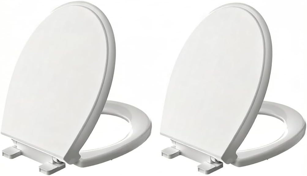 Potty Training Toilet Seat, 16.5" Round White Seat with Built-In Toddler Function, Design for Both Child and Adult,with Detachable Seat Stable .Safe PP Material,Slow Close,Magnets- Round,Easy Install