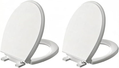 Potty Training Toilet Seat, 16.5" Round White Seat with Built-In Toddler Function, Design for Both Child and Adult,with Detachable Seat Stable .Safe PP Material,Slow Close,Magnets- Round,Easy Install