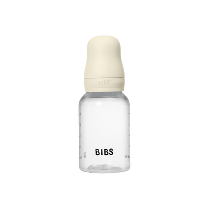 BIBS Baby Bottle 5 oz / 150 ml Silicone Nipple 2 Pack - Anti-Colic, BPA-Free, Round Nipple, Slow Flow, Lightweight & Easy to Clean, Suitable for Newborns 0+ Years - Ivory