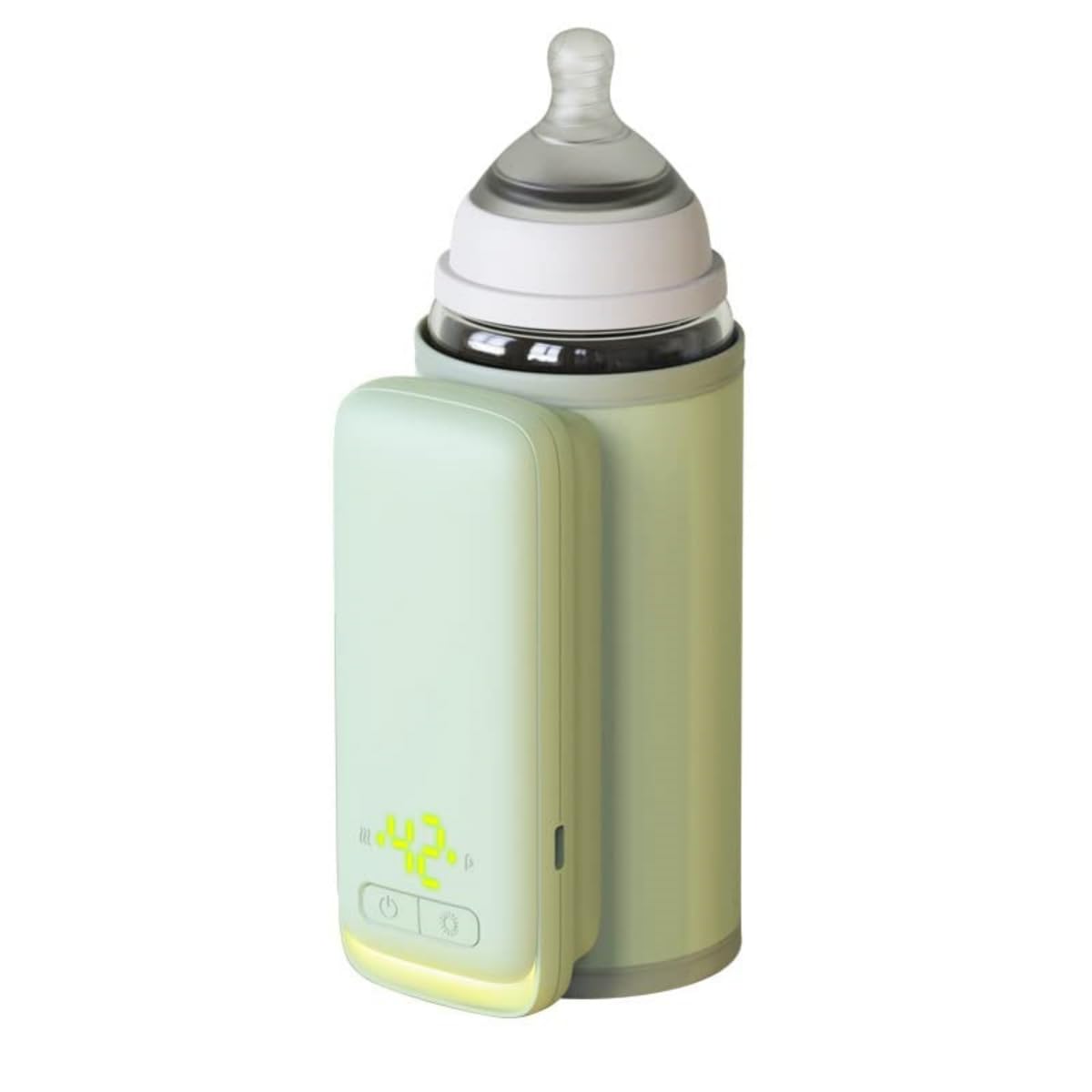 Bottle Warmer on the go for Travel.Portable Baby Bottle Warmer with 6-Level Temperature Display and Night Light Illumination.