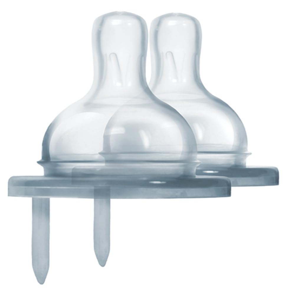 Pura Infant Bottle Nipple 2-Pack - Medical-Grade Silicone, Anti-Colic, Slow Flow, BPA-Free