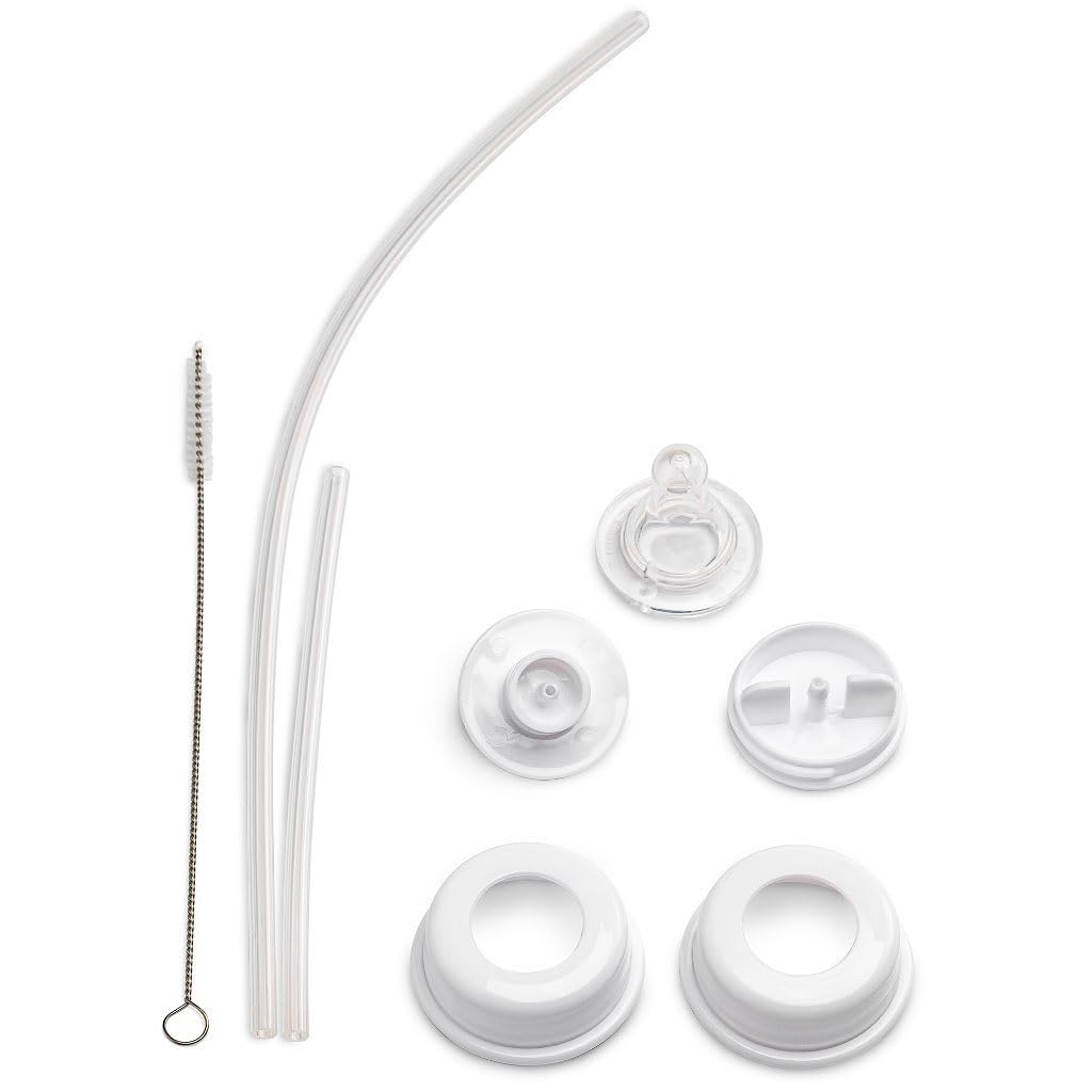 Hands-Free Baby Bottle - Anti-Colic Nursing System 4 oz Baby Bottle with Fast Flow Nipple/Teat 3m+ with Tube Straw Feeding System for Toddler (2 Bottles - Blue)