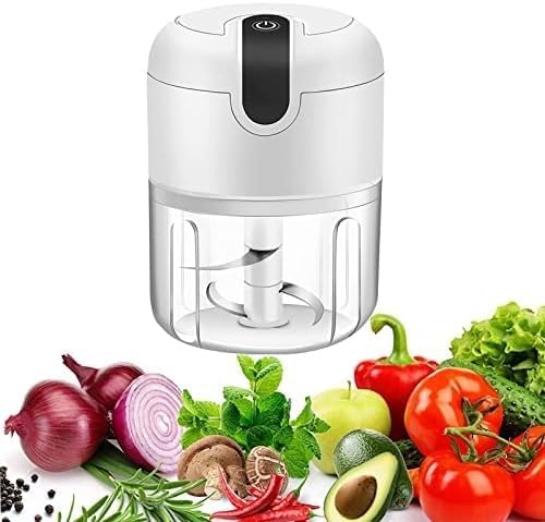 Deepcrush Electric Garlic Chopper & Vegetable Dicer – 3-in-1 Automatic Garlic Peeler, Mincer, and Baby Food Maker, Compact Kitchen Chopper with Smart Processor Function