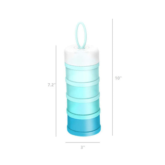 Kaptin Formula Dispenser,Non-Spill Portable Stackable Baby Milk Powder Dispenser,Snack Storage Container,BPA Free,4 Feeds (Blue)