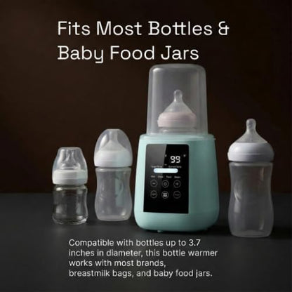 Baby Bottle Warmer, 3-in-1 Milk Warmer, Defrosts Frozen Breastmilk, LED Display, Night Light, Steam Sterilizer, Adjustable Temp, Perfect for Formula, Food Jars, Newborn Gift (White)
