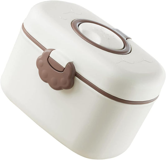 Kisangel Baby Formula Container Portable Milk Powder Box with Leak-Proof Lid and Separate Spoon Fork Compact 4.72X3.74X2.95 Inch for Infant Formula Snacks and Baby Food Storage