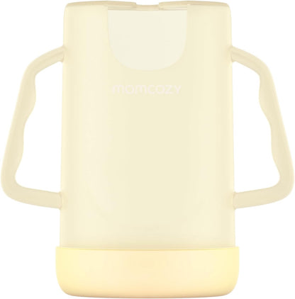 Momcozy Baby Pouch Holder No Squeeze, Baby Food & Juice Box Holder, Mess-Free, Easy Grip for Self-Feeding, BPA-Free & DEHP-Free, Must-Have for Babies, Green