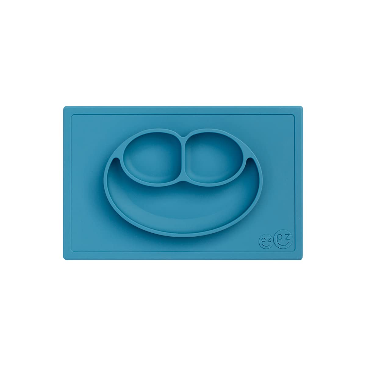 ezpz Mini Mat (Blush) - 6 -12 Months+ - 100% Silicone Suction Placemat + Divided Plate with Three Compartments - Supports Baby-Led Weaning - Designed for Highchair, Table, and Travel