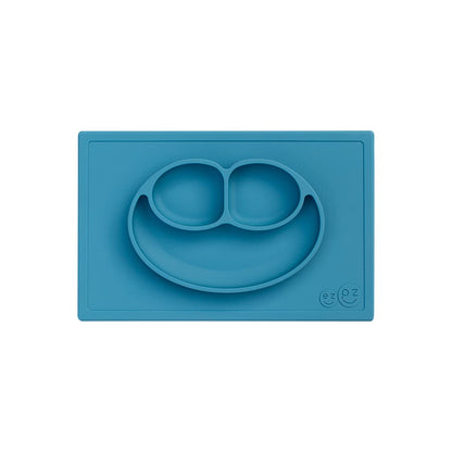 ezpz Mini Mat (Blush) - 6 -12 Months+ - 100% Silicone Suction Placemat + Divided Plate with Three Compartments - Supports Baby-Led Weaning - Designed for Highchair, Table, and Travel
