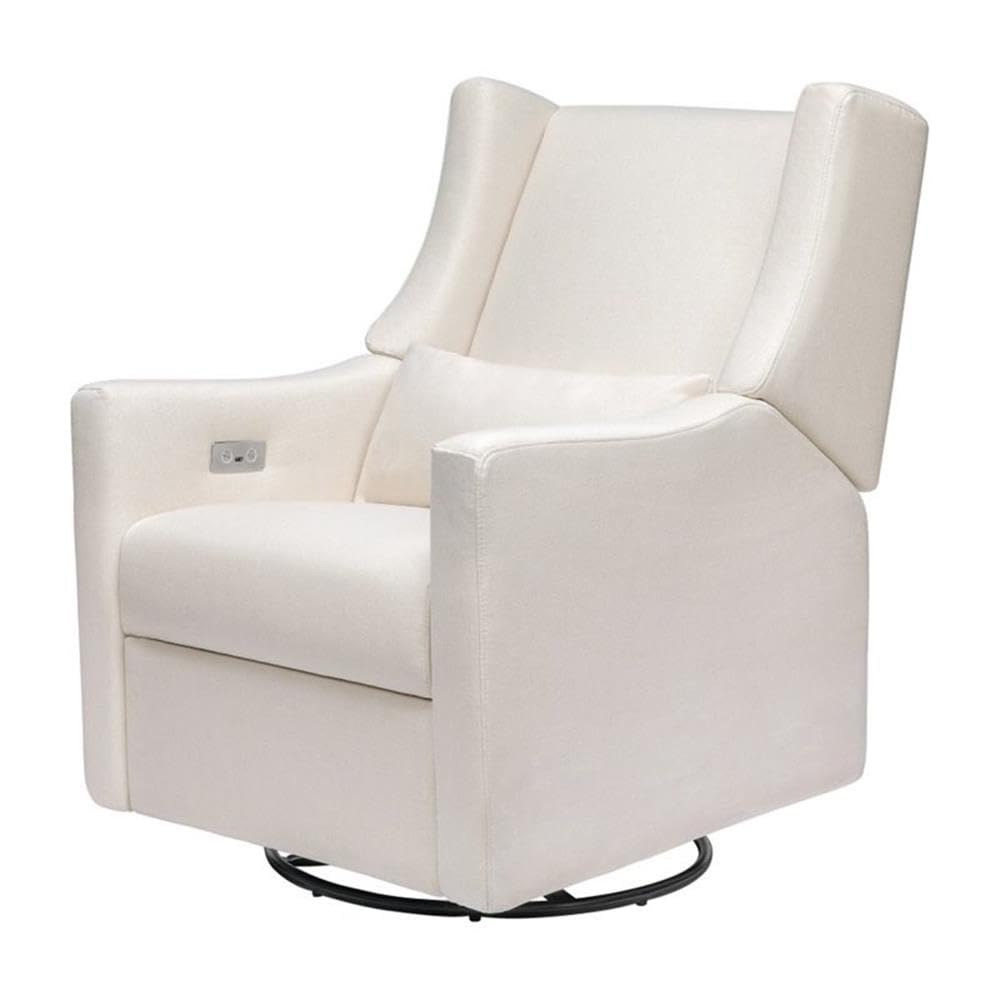 Kiwi Glider Recliner w/Electronic Control and USB | in Almond Teddy Loop w/Light Wood Base, Greenguard Gold Certified
