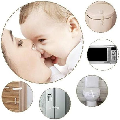 8-Pack Baby Proofing Cabinet Locks, Adjustable Adhesive Strap Latches for Drawer, Cupboard, Oven, Fridge, Toilet Seat - No Drill Child Safety Lock Kit, Easy Installation
