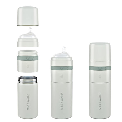 MILK & WATER All in One Baby Bottle & Baby Formula Dispenser On the Go, 5oz - Keeps Water Warm & Formula Fresh - Baby Formula Mixing Bottle with Anti Colic Nipple - Leak-Proof - 3+ Months (Pink)