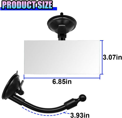 Baby Car Rearview Mirror with Suction Cup, 360 Degrees Wide Angle Automotive HD Glass Convex Mirror, Vehicle Interior Blind Spot Mirrors for RV, SUV, Truck(Rectangular)