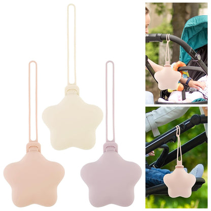 3 Pack Silicone Pacifier Holder Case, Safe and Soft Material, Pacifier Pouch Portable Pacifier Case with Stretchy Lanyard, Protective Pacifier Storage Case for Diaper Bag Stroller Travel