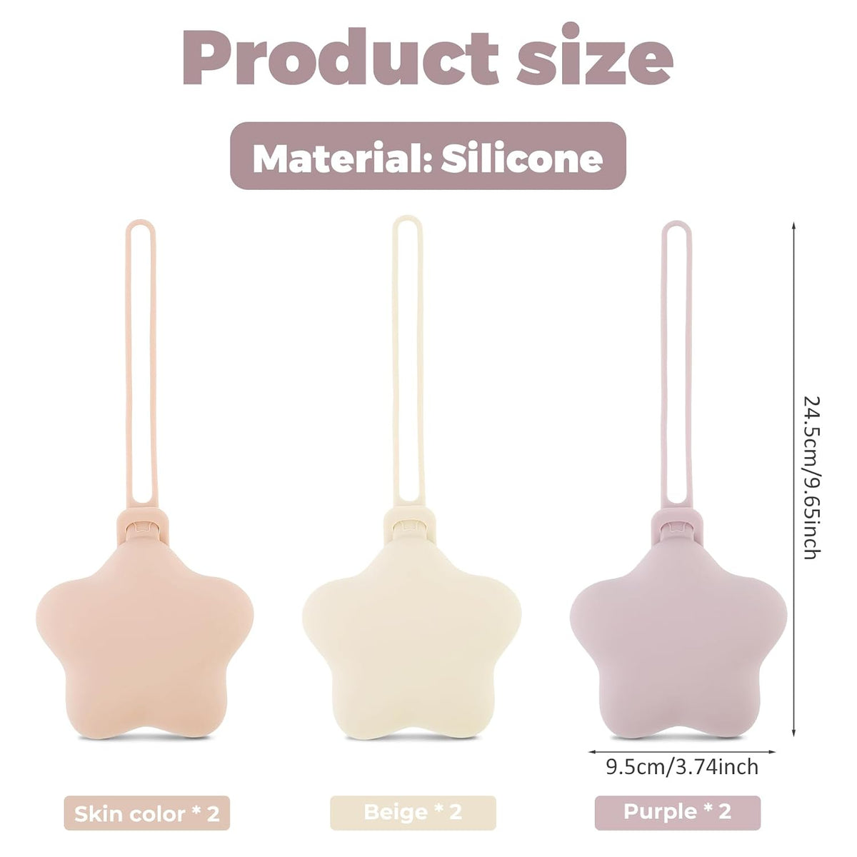 3 Pack Silicone Pacifier Holder Case, Safe and Soft Material, Pacifier Pouch Portable Pacifier Case with Stretchy Lanyard, Protective Pacifier Storage Case for Diaper Bag Stroller Travel