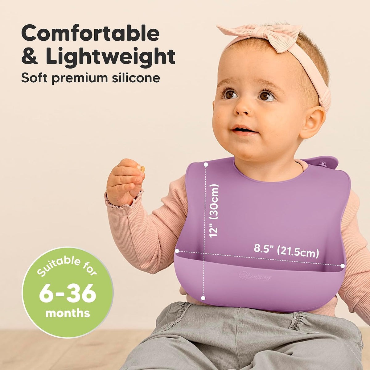 2-Pack Silicone Bibs for Babies, Toddlers Girl, Boy (Slate)
