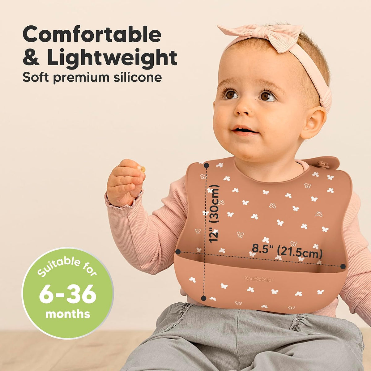 2-Pack Silicone Bibs for Babies, Toddlers Girl, Boy (Slate)
