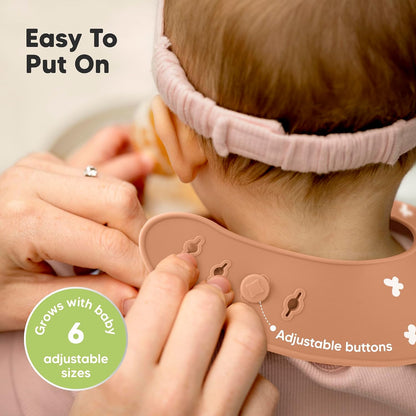 2-Pack Silicone Bibs for Babies, Toddlers Girl, Boy (Slate)