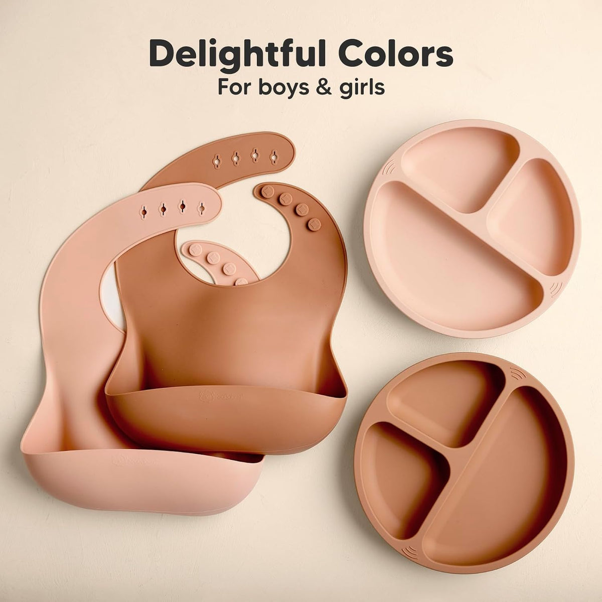 2-Pack Silicone Bibs for Babies, Toddlers Girl, Boy (Slate)