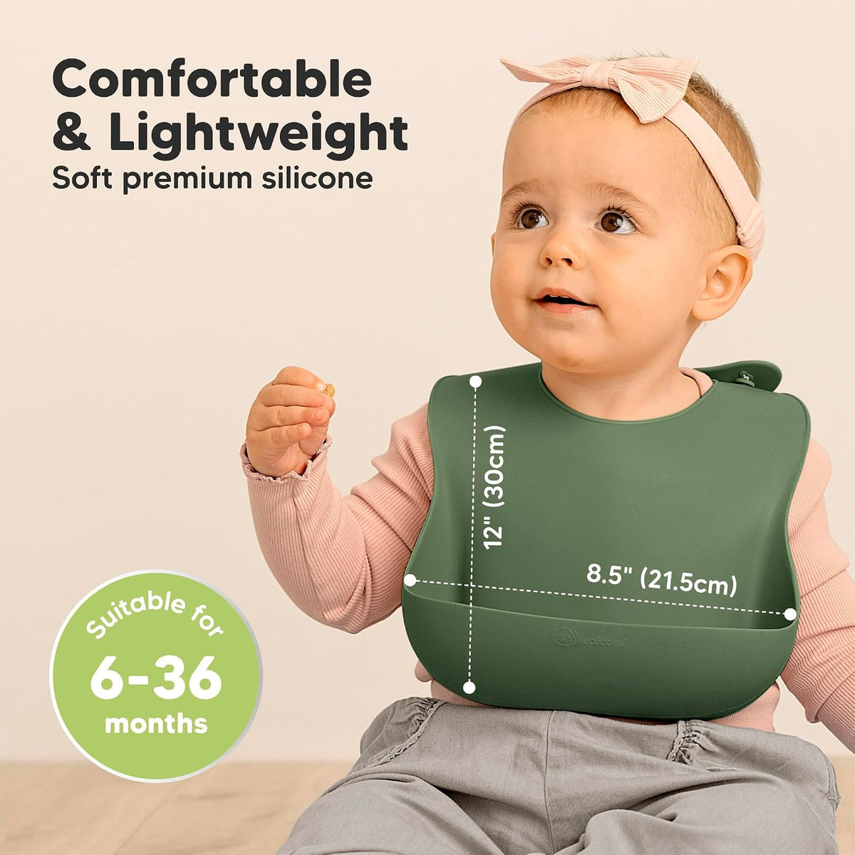 2-Pack Silicone Bibs for Babies, Toddlers Girl, Boy (Slate)