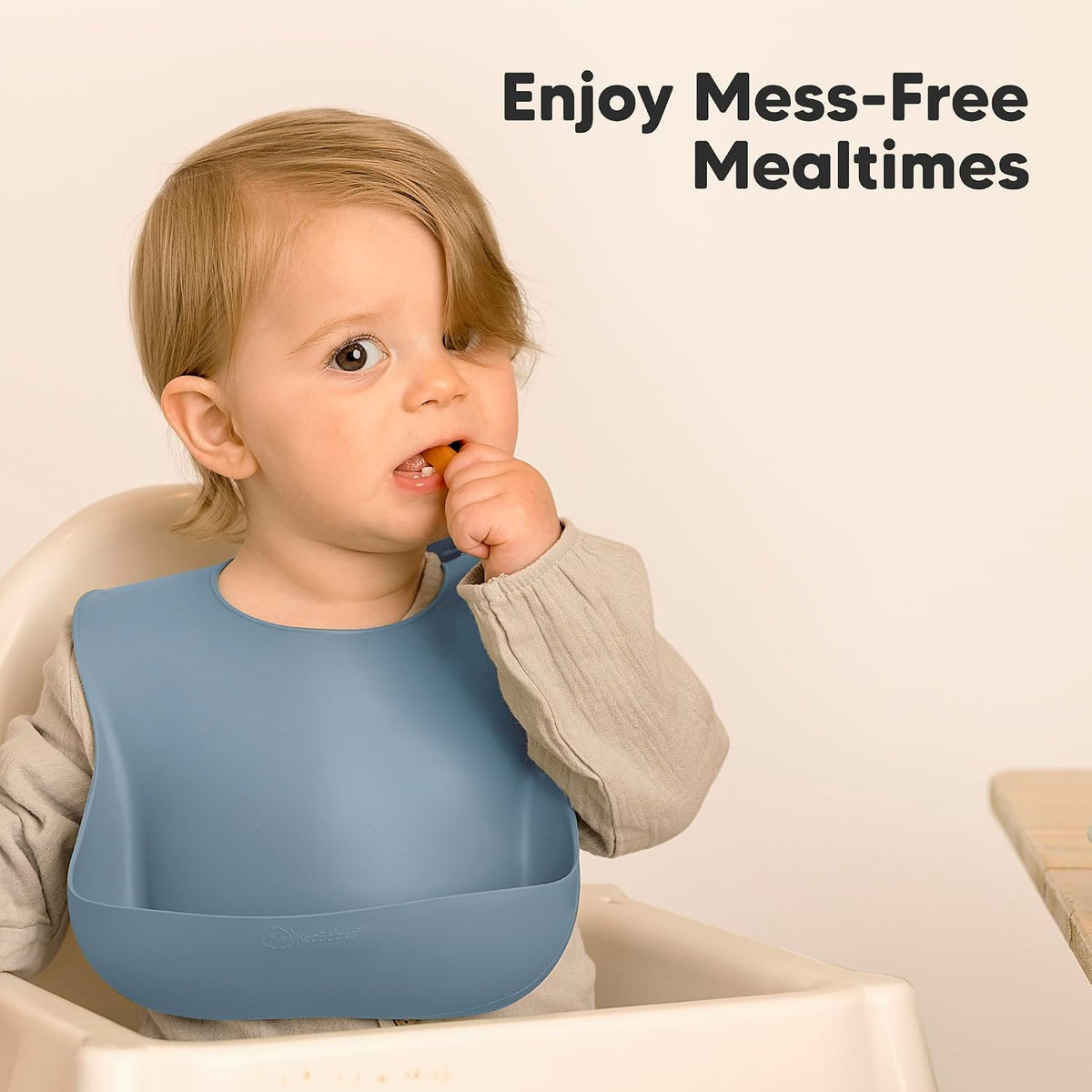 2-Pack Silicone Bibs for Babies, Toddlers Girl, Boy (Slate)