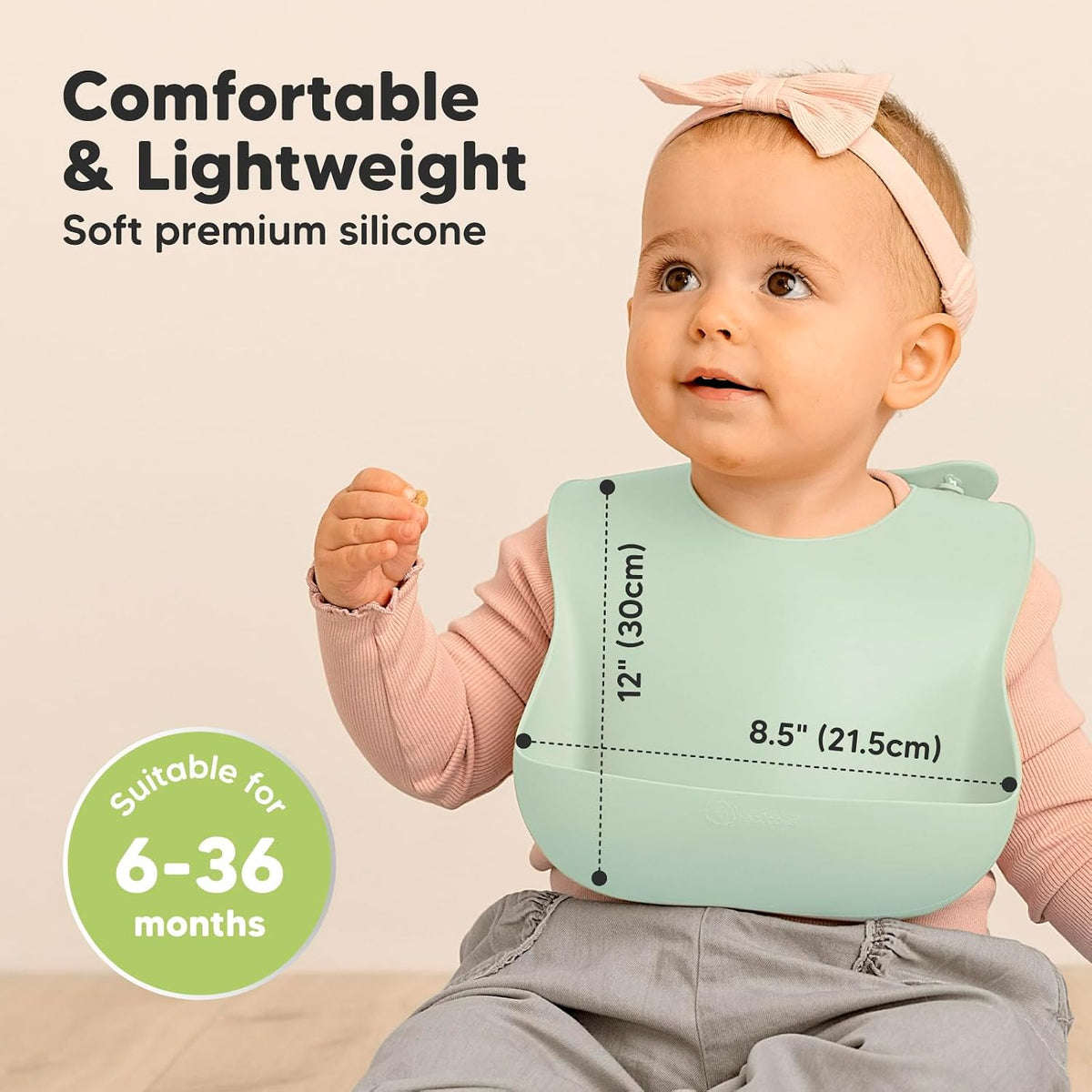2-Pack Silicone Bibs for Babies, Toddlers Girl, Boy (Slate)