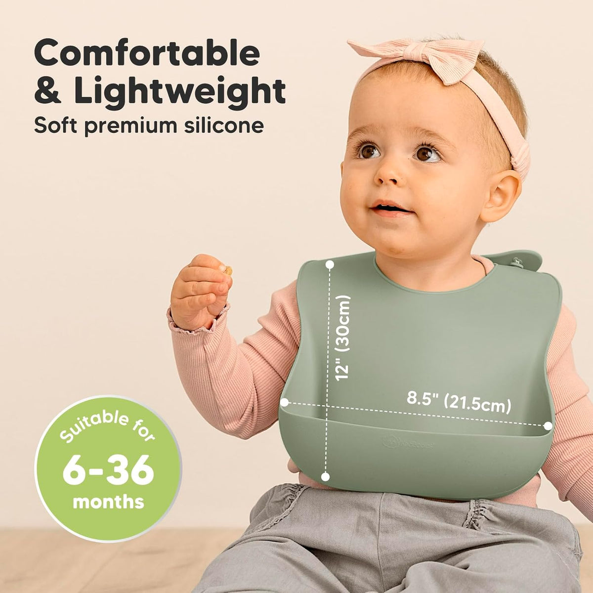 2-Pack Silicone Bibs for Babies, Toddlers Girl, Boy (Slate)