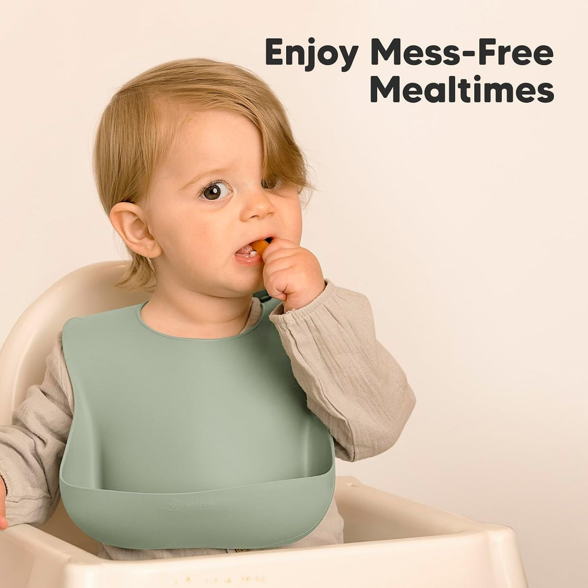2-Pack Silicone Bibs for Babies, Toddlers Girl, Boy (Slate)