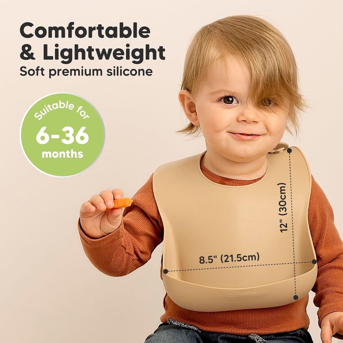 2-Pack Silicone Bibs for Babies, Toddlers Girl, Boy (Slate)