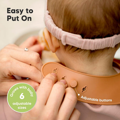 2-Pack Silicone Bibs for Babies, Toddlers Girl, Boy (Slate)