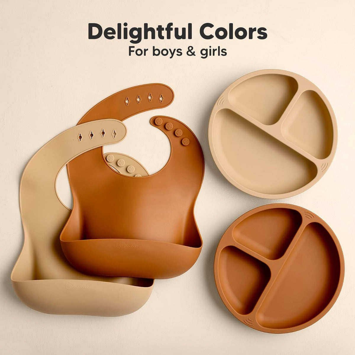 2-Pack Silicone Bibs for Babies, Toddlers Girl, Boy (Slate)