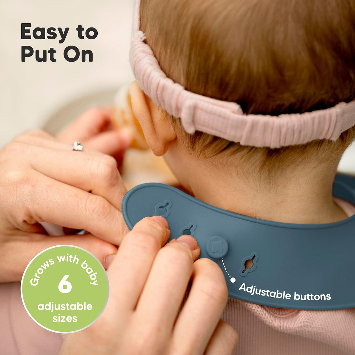 2-Pack Silicone Bibs for Babies, Toddlers Girl, Boy (Slate)