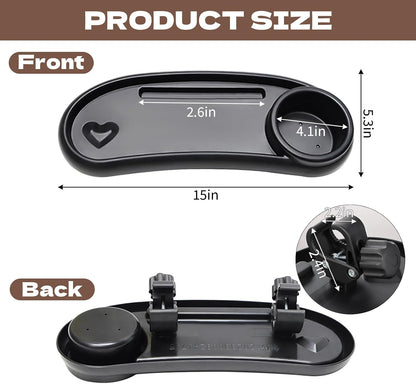 Snack Tray Compatible with Nuna, Universal Stroller Snack Tray with Cup Holder and Phone Holder, Essential Stroller Accessories for Family Travel Snacking