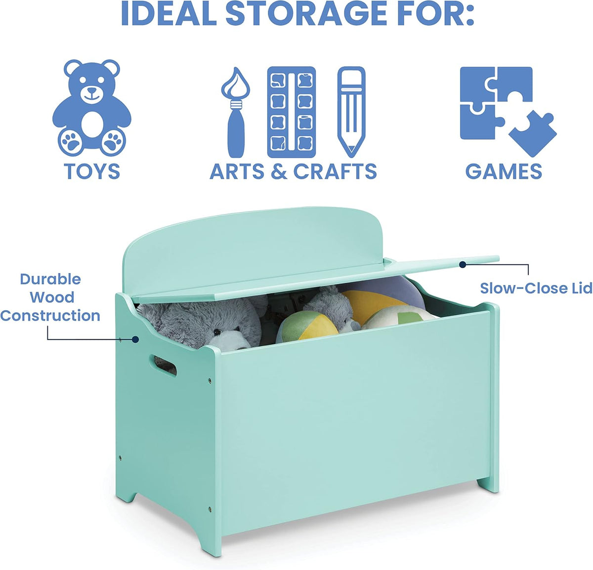 MySize Deluxe Toy Box, Grey
