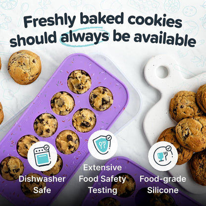 Silicone Cookie Dough Freezer Containers, 2-Pack