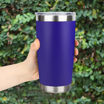 20oz Stainless Steel Tumbler Bulk with Lid, Travel Mug - Double Wall Vacuum Powder Coated Cup - Black, 6 Pack