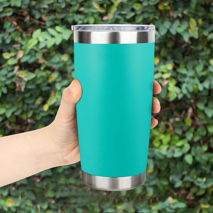 20oz Stainless Steel Tumbler Bulk with Lid, Travel Mug - Double Wall Vacuum Powder Coated Cup - Black, 6 Pack