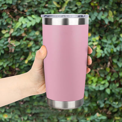 20oz Stainless Steel Tumbler Bulk with Lid, Travel Mug - Double Wall Vacuum Powder Coated Cup - Black, 6 Pack