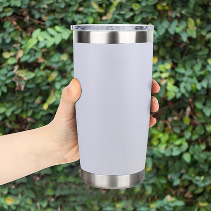 20oz Stainless Steel Tumbler Bulk with Lid, Travel Mug - Double Wall Vacuum Powder Coated Cup - Black, 6 Pack