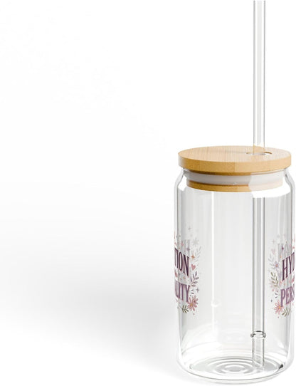 Hydration Is My Personality Glass Soda Cup – Aesthetic Iced Coffee Tumbler for Everyday Drinks