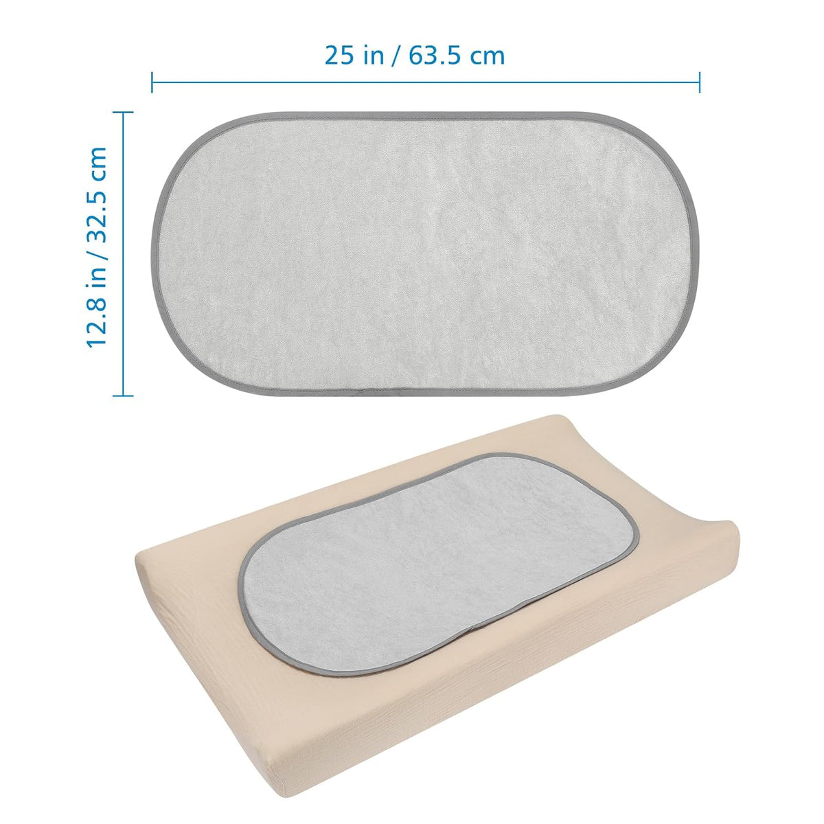 Waterproof Changing Pad Liners, Diaper Changing Pad Covers, 3 Count, White