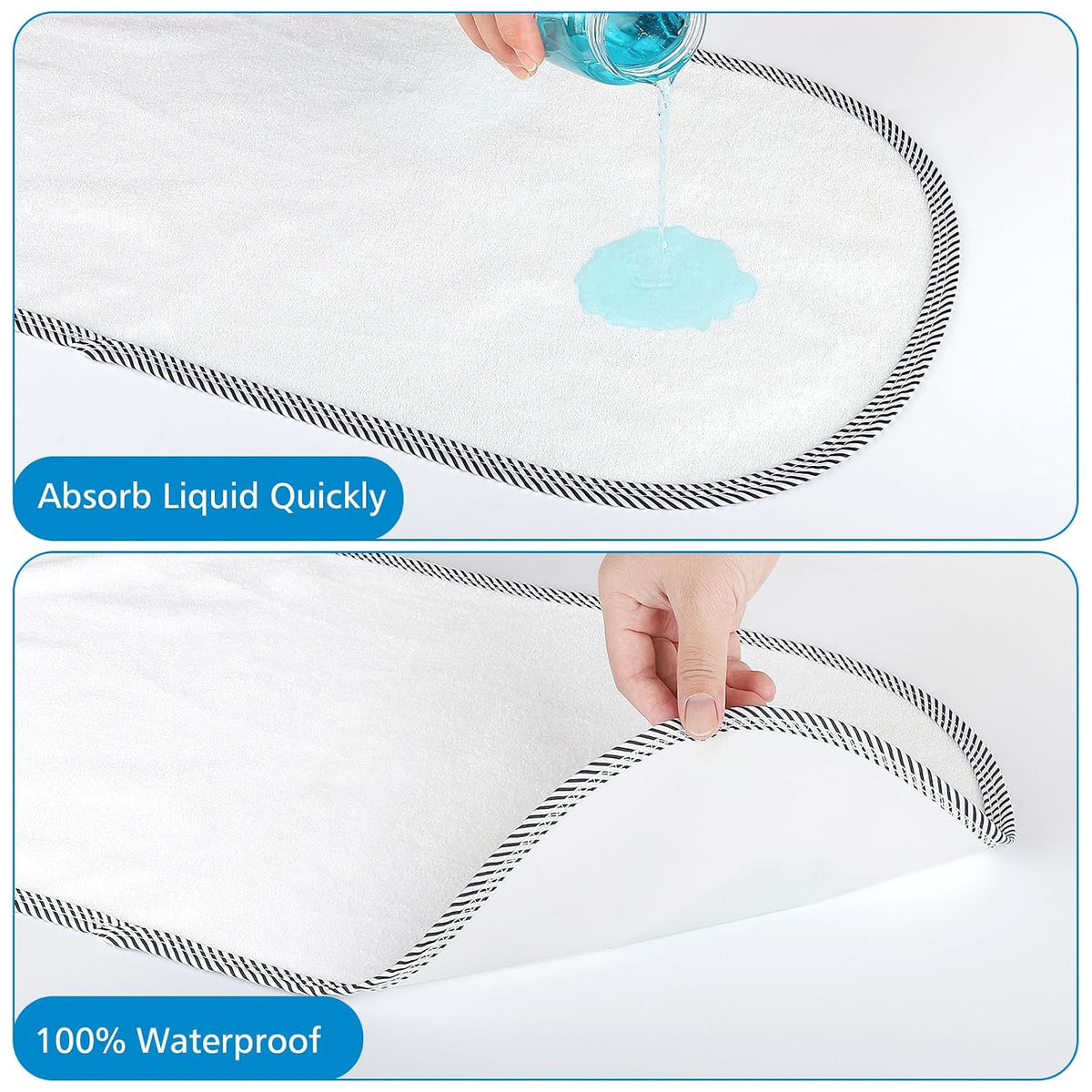 Waterproof Changing Pad Liners, Diaper Changing Pad Covers, 3 Count, White