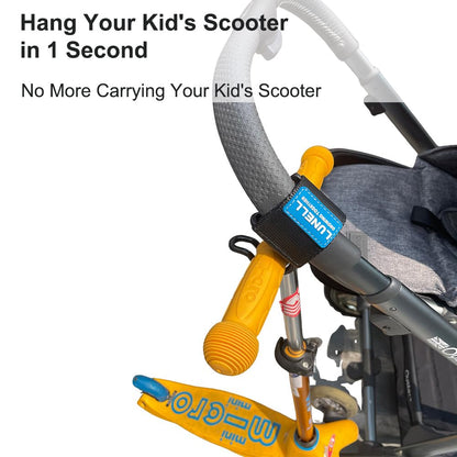 LUNELL Stroller Hooks for Bags and Kids' Scooters, Non-Slip Straps, 2 Pack