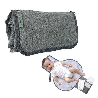 Fold and Go Baby Changing Pad - Portable Diaper Changing Pad - Organizer Pockets, Cushioned, Foldable Changing Mat Fits in Diaper Bag for Easy On the Go Diaper Changing Pad, Great for Travel