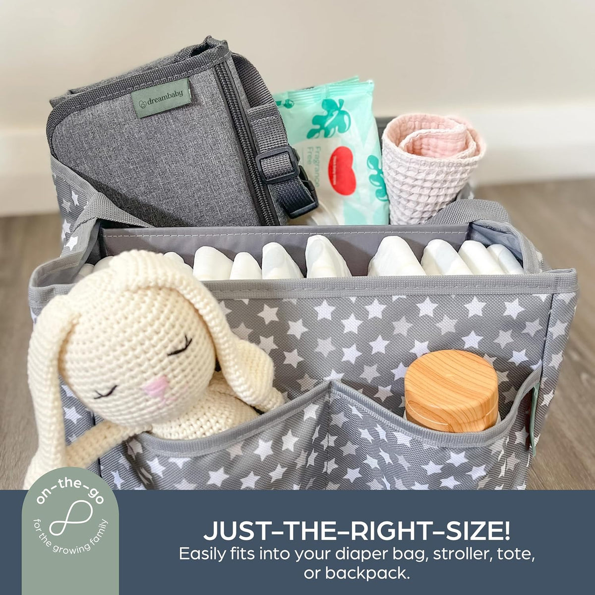 Fold and Go Baby Changing Pad - Portable Diaper Changing Pad - Organizer Pockets, Cushioned, Foldable Changing Mat Fits in Diaper Bag for Easy On the Go Diaper Changing Pad, Great for Travel
