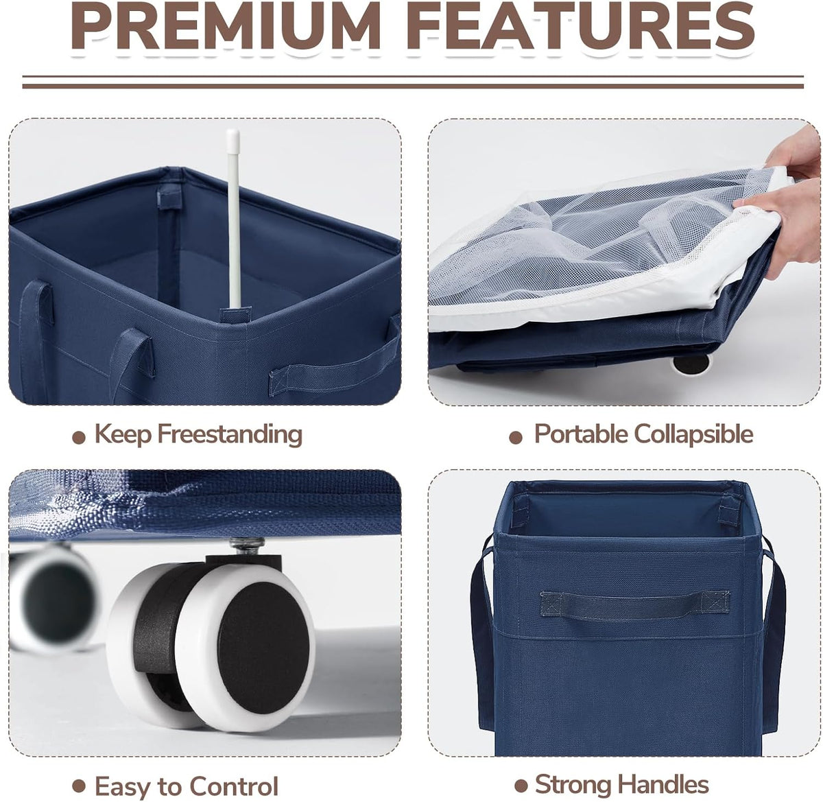75L Laundry Hamper with Wheels 2-Pack, Wash Bags, Pink